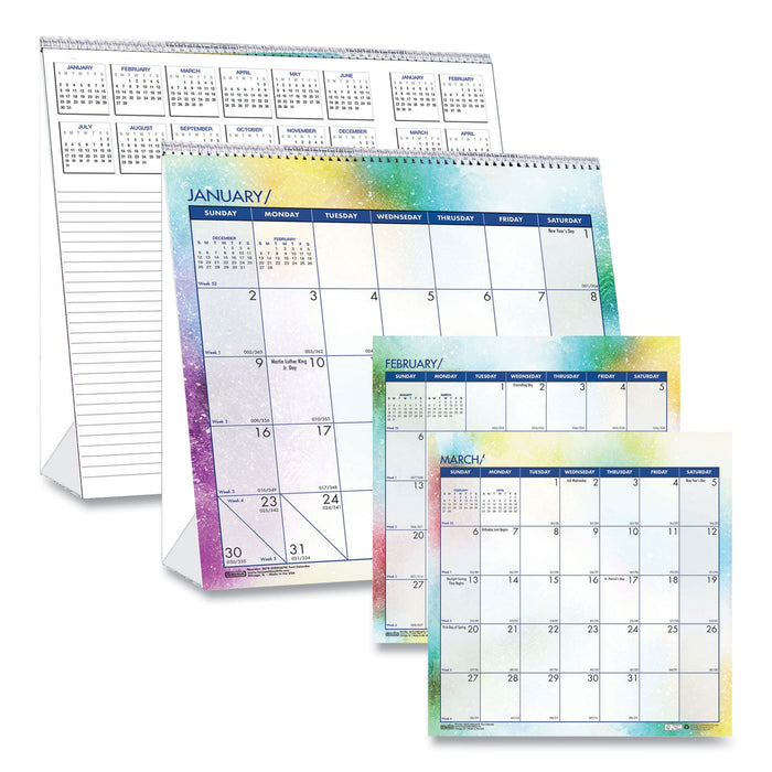 House of Doolittle Recycled Cosmos Tent Calendar, Cosmos Artwork, 6 x 6, White/Blue/Multicolor Sheets, 2023