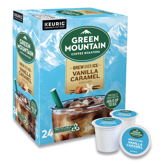 Green Mountain Coffee Vanilla Caramel Brew Over Ice Coffee K-Cups, 24/Box