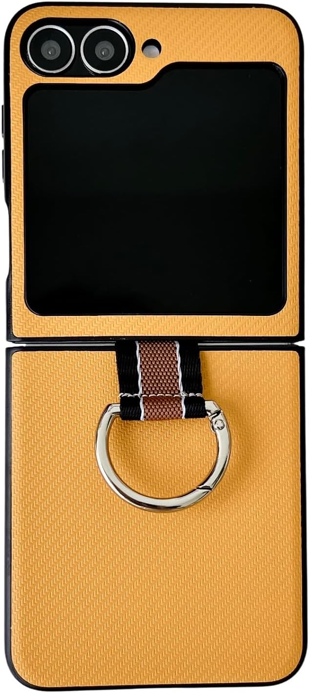 Metal Ring Ultra Slim Case for Samsung Galaxy Z Flip 6 Yellow by Merch Section