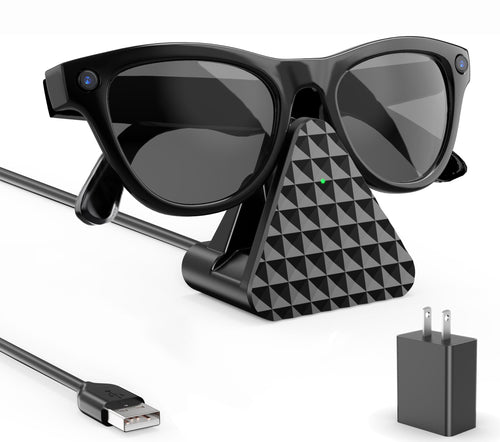 Portable USB-A Charging Stand for Ray-Ban Meta Smart Glasses – Fast Charging Dock Compatible with Wayfarer, Headliner, Skyler & Oakley Meta HSTN