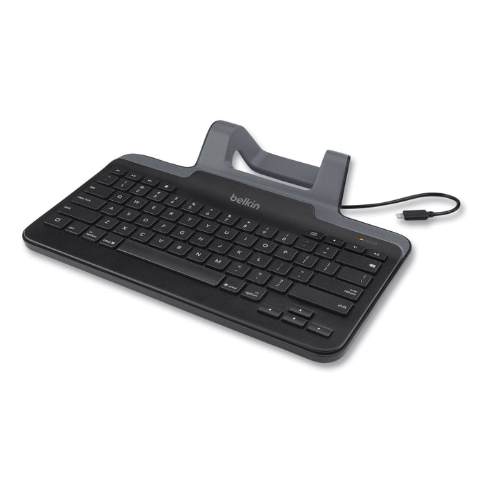 Belkin Wired Tablet Keyboard with Stand for iPad with Lightning Connector, Black