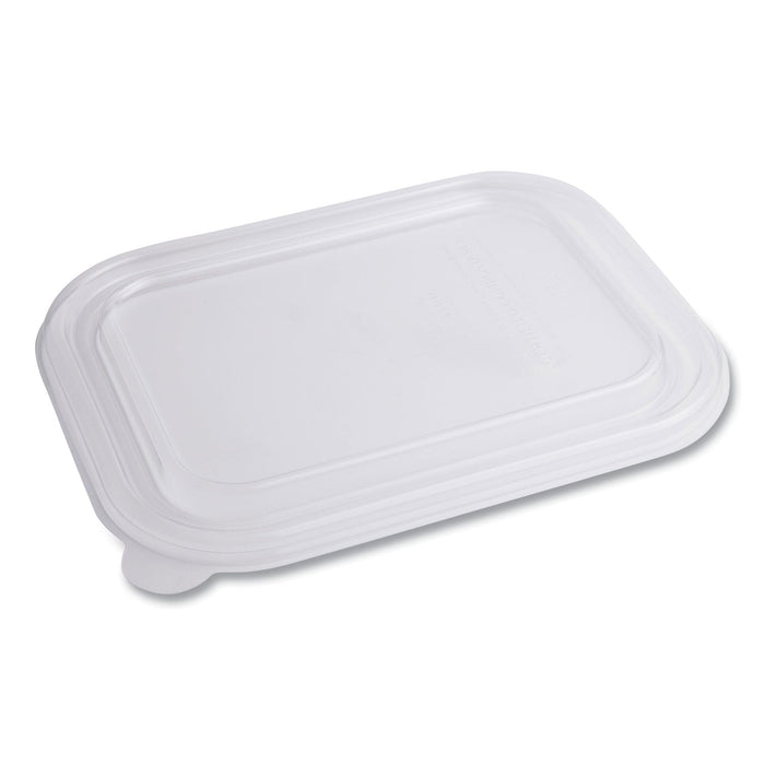 World Centric PLA Lids for TRSC60 Fiber Containers, 7.8 x 10.2 x 0.5, Clear, Plastic, 400/Carton