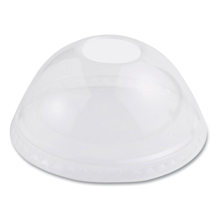 World Centric PLA Clear Cold Cup Lids, Dome Lid, Fits 9 oz to 24 oz Cups, 1,000/Carton