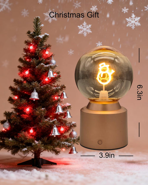 ytydo Cordless LED Table Lamp Snowman Rechargeable Small Christmas Decor by Deal US