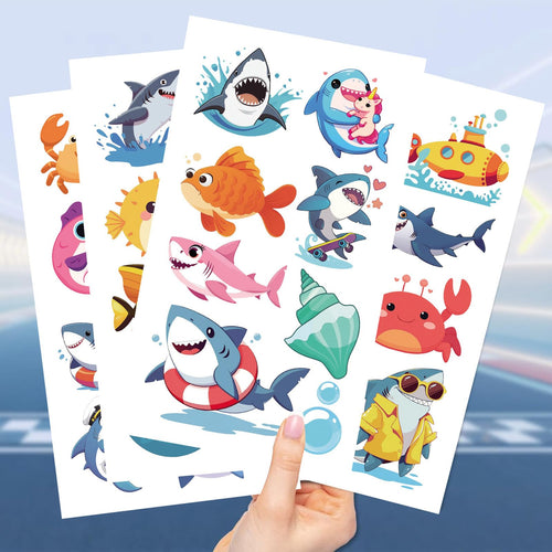 SBOBUY Shark Temporary Tattoos 10 Sheets Birthday Party Supplies Green by Deal US