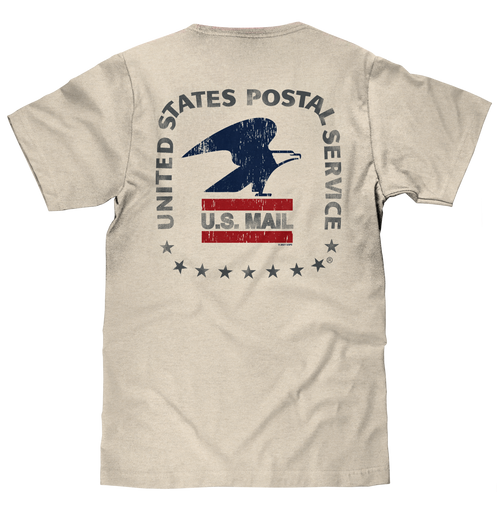 USPS United States Postal Service Mail Eagle T-Shirt - Cream by Tee Luv