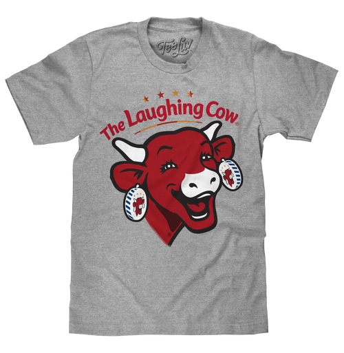 The Laughing Cow Cheese Logo T-Shirt - Athletic Gray Heather by Tee Luv