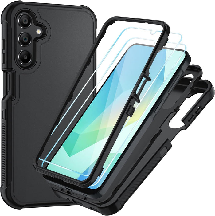 Shockproof Case for Samsung Galaxy A16 5G with Screen Protector Black by Merch Section