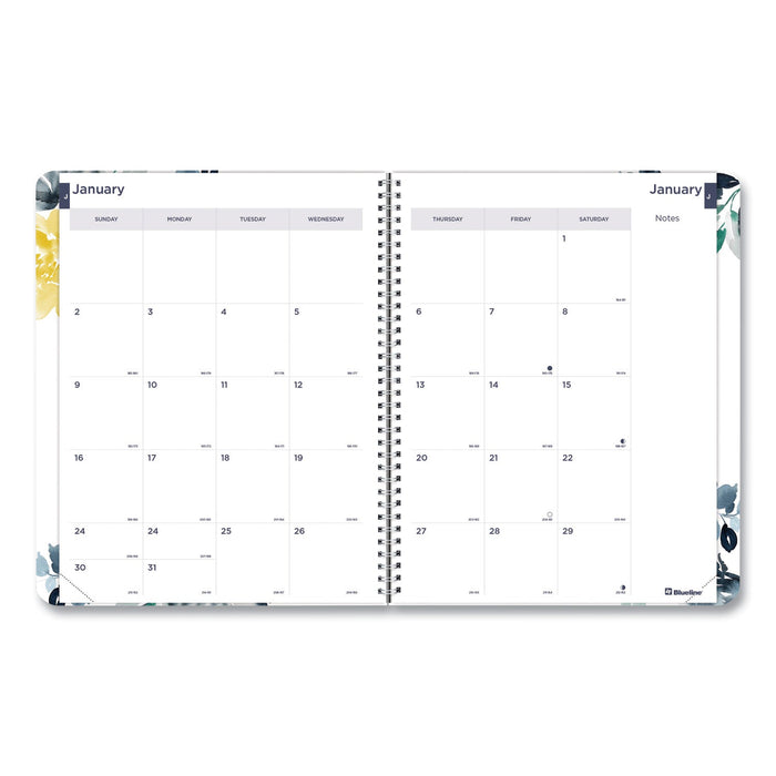 Blueline Monthly 14-Month Planner, Floral Watercolor Artwork, 11 x 8.5, Multicolor Cover, 14-Month (Dec to Jan): 2022 to 2024