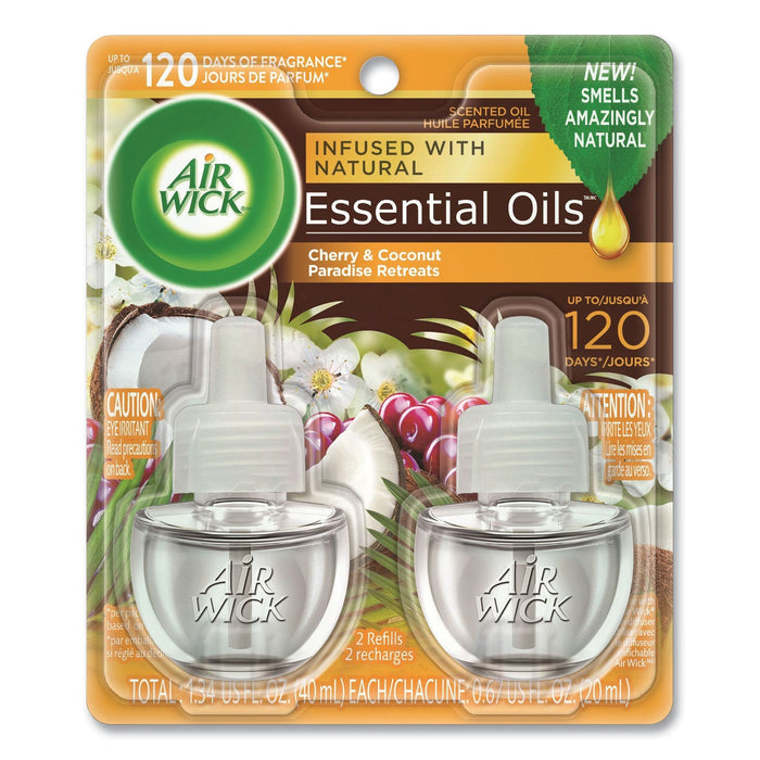 Air Wick Life Scents Scented Oil Refills, Paradise Retreat, 0.67 oz, 2/Pack, 6 Packs/Carton