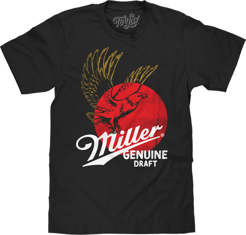 Miller Genuine Draft Eagle T-Shirt - Black by Tee Luv