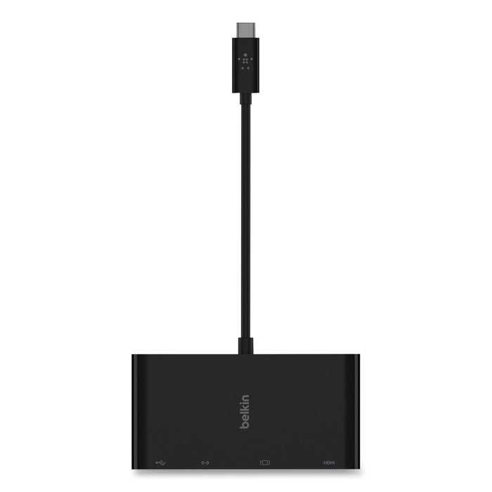 Belkin USB-C Multimedia Adapter, HDMI/Ethernet/USB-A/USB-C/VGA, 4.33", Black