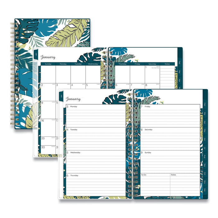 Blue Sky Grenada Create-Your-Own Cover Weekly/Monthly Planner, Floral Artwork, 8 x 5, Green/Blue/Teal Cover, 12-Month (Jan-Dec): 2023