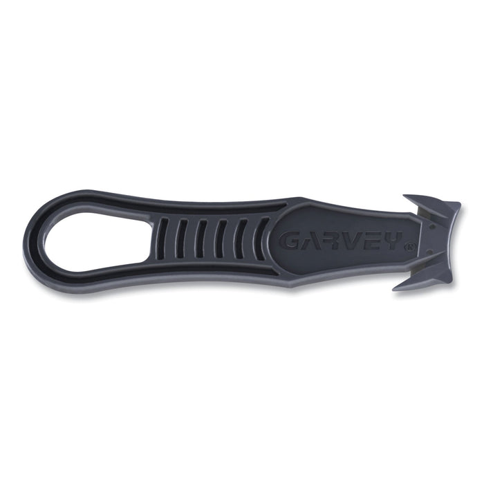 Garvey Safety Cutter Box Cutter Knife with Double Shielded Blade, 4" Plastic Handle, Black, 5/Pack