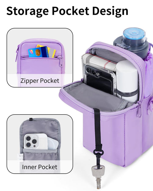 Wandering Nature Insulated Water Bottle Holder Strap 32oz Purple Leather by Deal US