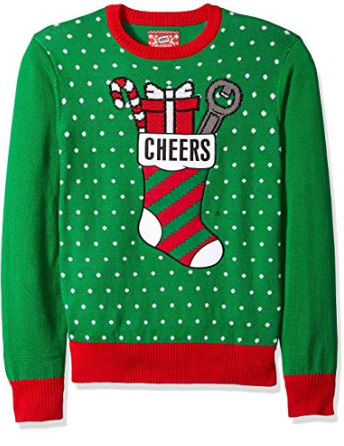 Hybrid Mens Bottle Holder Applique Pullover Sweater by Vanessa Jane