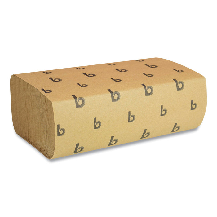 Boardwalk Multifold Paper Towels, 1-Ply, 9 x 9.45, Natural, 250/Pack, 16 Packs/Carton