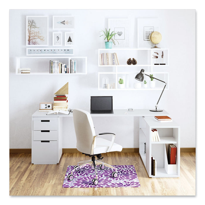 deflecto FashionMat Chair Mat, Rectangular, 35 x 40, Rain