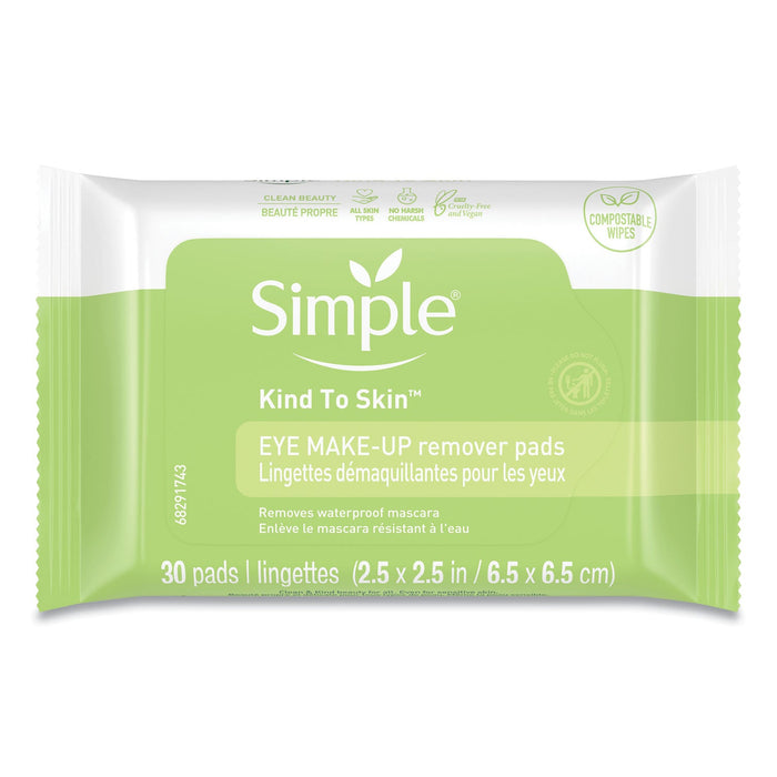 Simple Eye And Skin Care, Eye Make-Up Remover Pads, 30/Pack