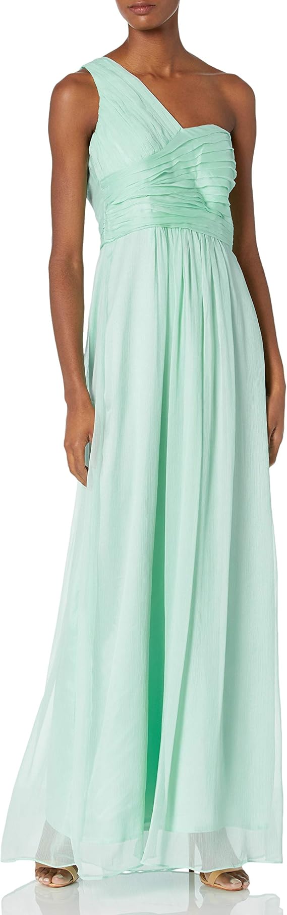 Minuet Womens One Shoulder Straight Maxi Gown, Size Small by Vanessa Jane