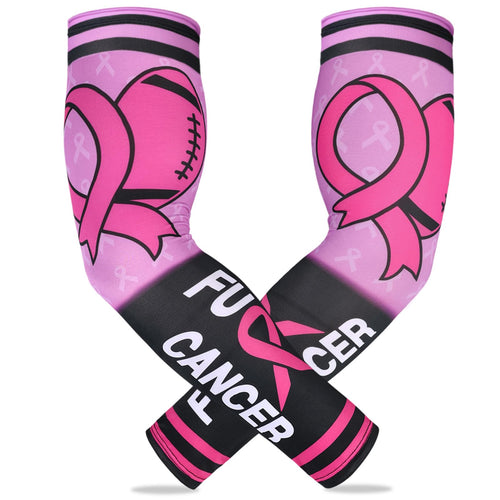 PABOBIT Breast Cancer Awareness Pink Ribbon Arm Sleeve Football 1Pair Size Adult by Deal US