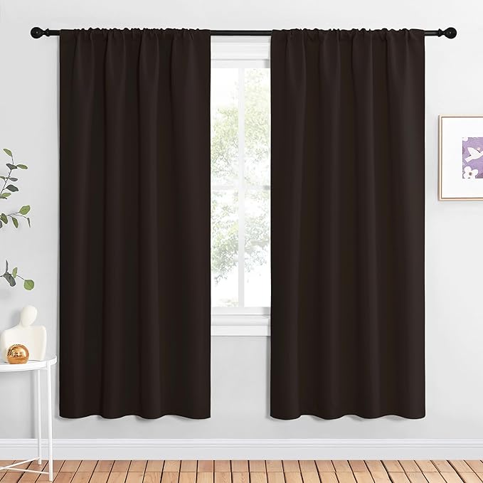 NiceTown Blackout Rod Pocket Curtain Single Panel With Integrated Tiebacks by Vanessa Jane