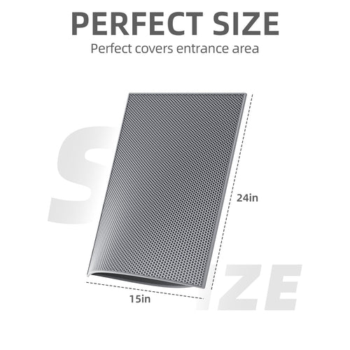 ESTHELLO Cat Litter Mat Large Honeycomb Double Layer Gray 36x30 by Deal US