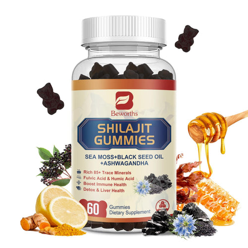 B BEWORTHS Shilajit Gummies with Ashwagandha & Herbs 60 Count by Deal US