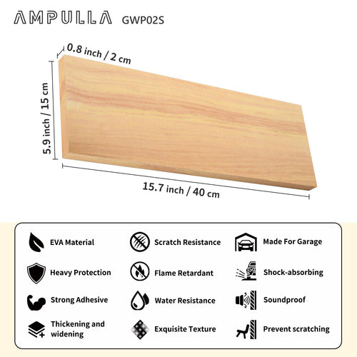 AMPULLA GWP02S Wood Grain Garage Wall Protector Car Door Protectors 2-Pack by Deal US