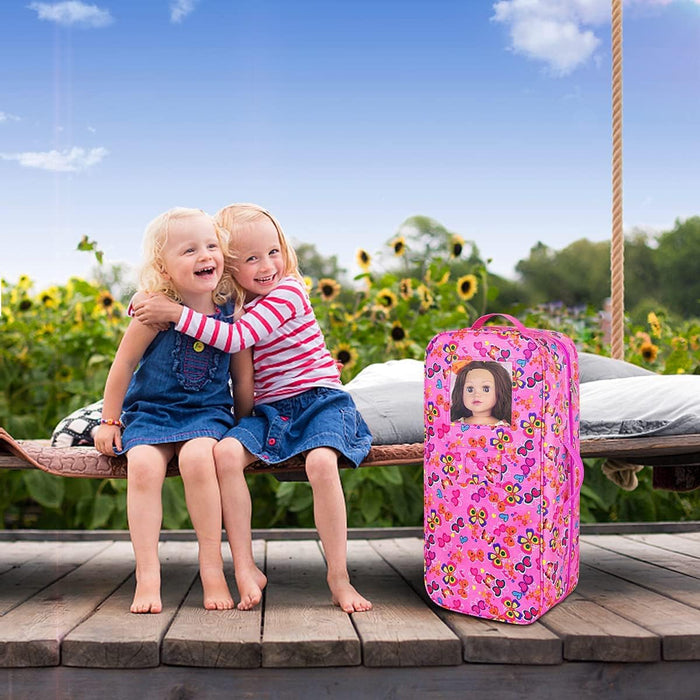 ZITA ELEMENT Doll Travel Carrier Case Crossbody Shoulder Bag for 18 Inch Doll Ac by Vanessa Jane