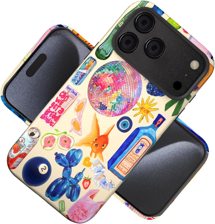 Fish European Collage Pattern Case for iPhone 17 Pro 6.3" Shockproof Protective by Merch Section