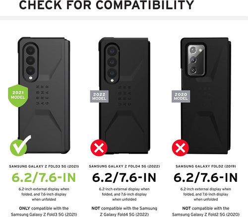 Slim Shock-Absorbent Case for Samsung Galaxy Z Fold3 5G (2021) Black by Merch Section