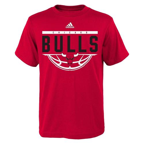 Adidas NBA Youth Chicago Bulls Balled Out Short Sleeve Tee-Red- Size M(10-12) by Vanessa Jane