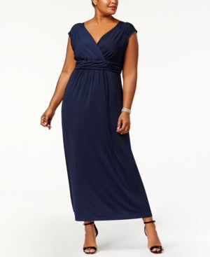 NY Collection Womens Plus Ruched Sheath Dress by Vanessa Jane