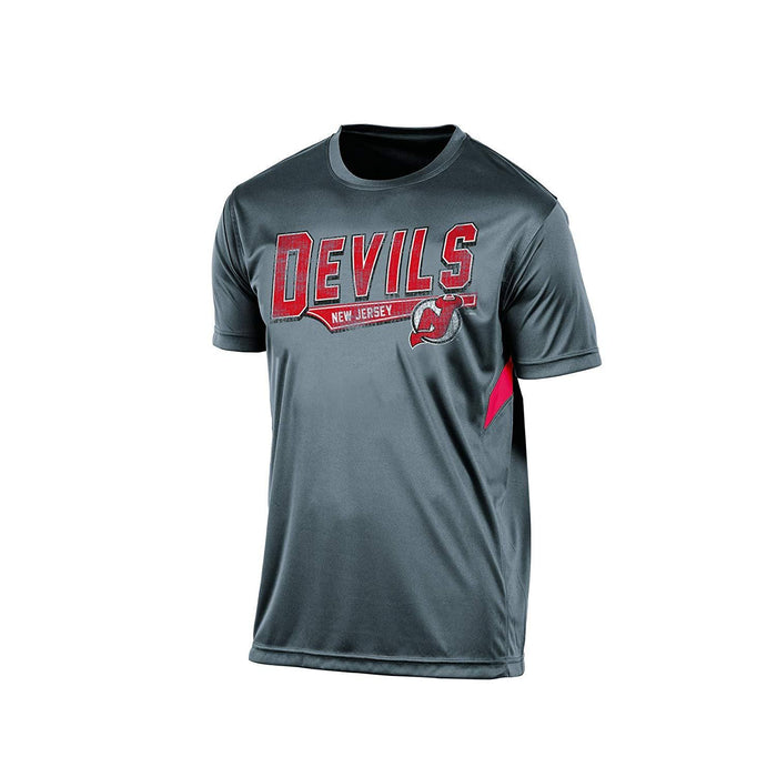 Knights Apparel NHL New Jersey Devils Mens Twisted Tee, Small, Gray by Vanessa Jane