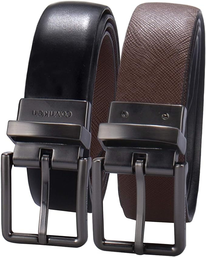 Calvin Klein Mens Two-in-One Reversible Rotative Buckle Casual Dress Belt by Vanessa Jane