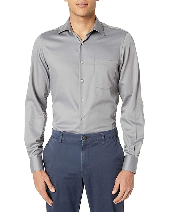 Van Heusen Mens Fitted Lux Sateen Solid Dress Shirt, Size Large by Vanessa Jane