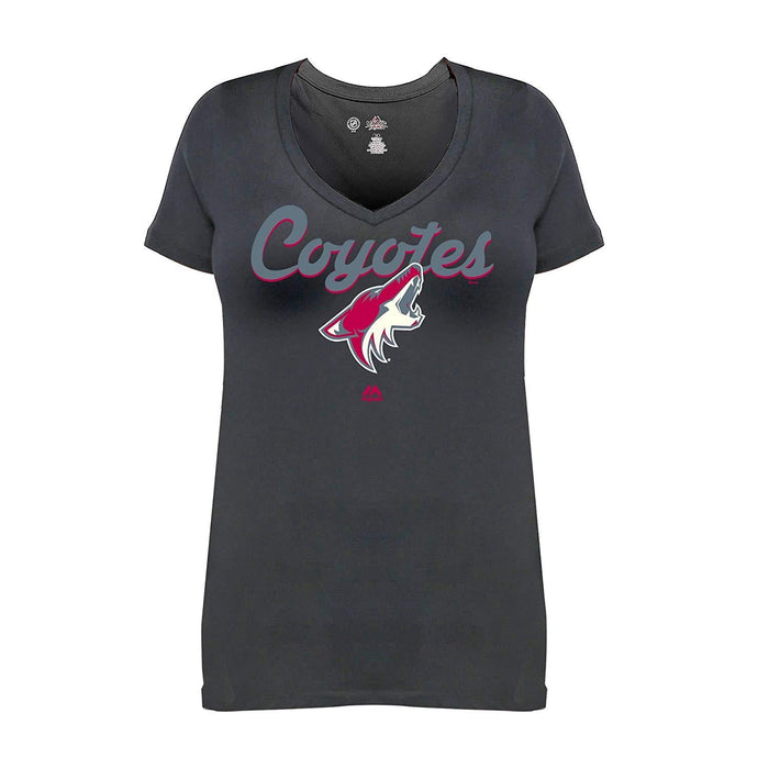 NHL Arizona Coyotes Short Sleeve V-Neck Tee, 1X by Vanessa Jane