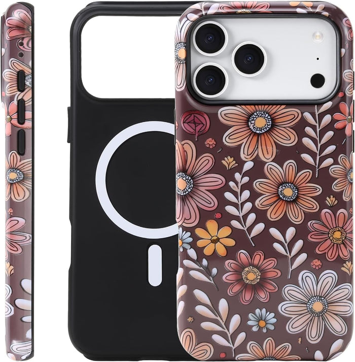 Fresh Flowers Pattern Case for iPhone 17 Pro Shockproof Protective Cover by Merch Section