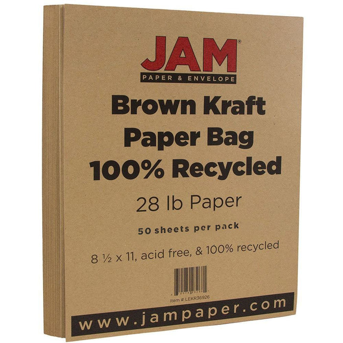 Jam Paper Matte 28lb Paper – 8.5 x 11 Letter – Brown Kraft – 50 Sheets/Pack by Vanessa Jane