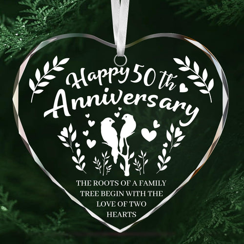 Vorruil Baby First 50th Anniversary Gift Heart Glass Tree Decoration by Deal US