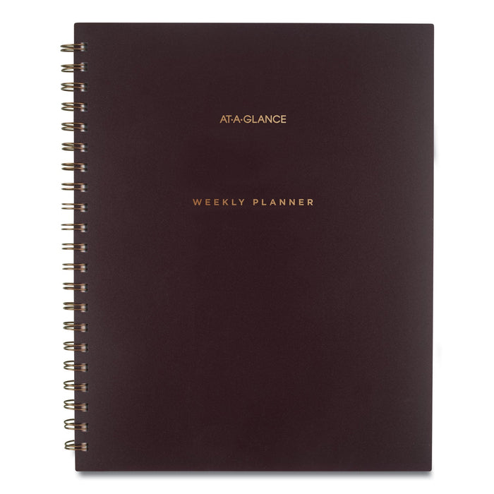 AT-A-GLANCE Signature Lite Weekly/Monthly Planner, 11 x 8.5, Maroon Cover, 12-Month (Jan to Dec): 2023
