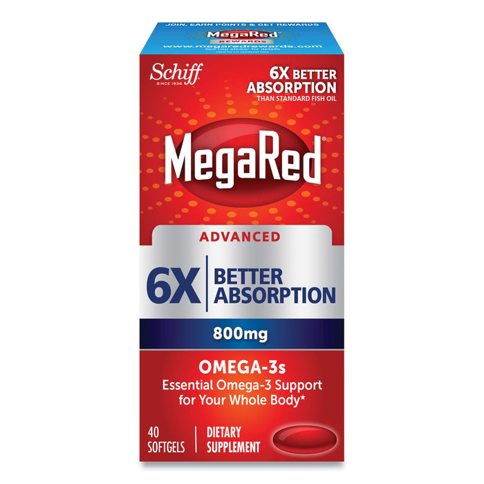 MegaRed Advanced 6X Absorption Omega, 800 mg, 40 Count