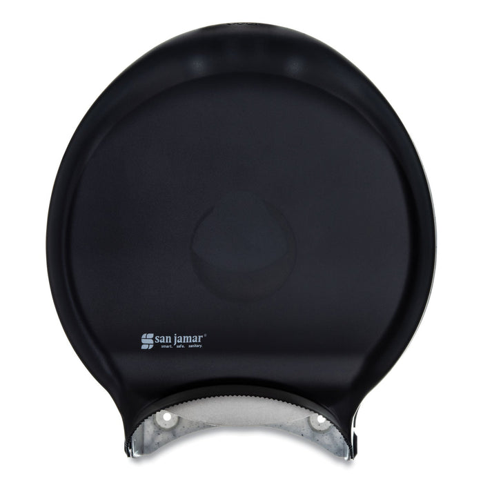 San Jamar Single 12" JBT Bath Tissue Dispenser, Classic, 1 Roll, 12.9 x 5.63 x 14.88, Transparent Black Pearl