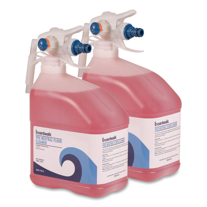 Boardwalk PDC Neutral Floor Cleaner, Tangy Fruit Scent, 3 Liter Bottle, 2/Carton