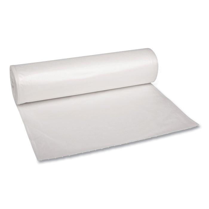 Boardwalk Low Density Repro Can Liners, 60 gal, 1.1 mil, 38" x 58", Clear, 10 Bags/Roll, 10 Rolls/Carton