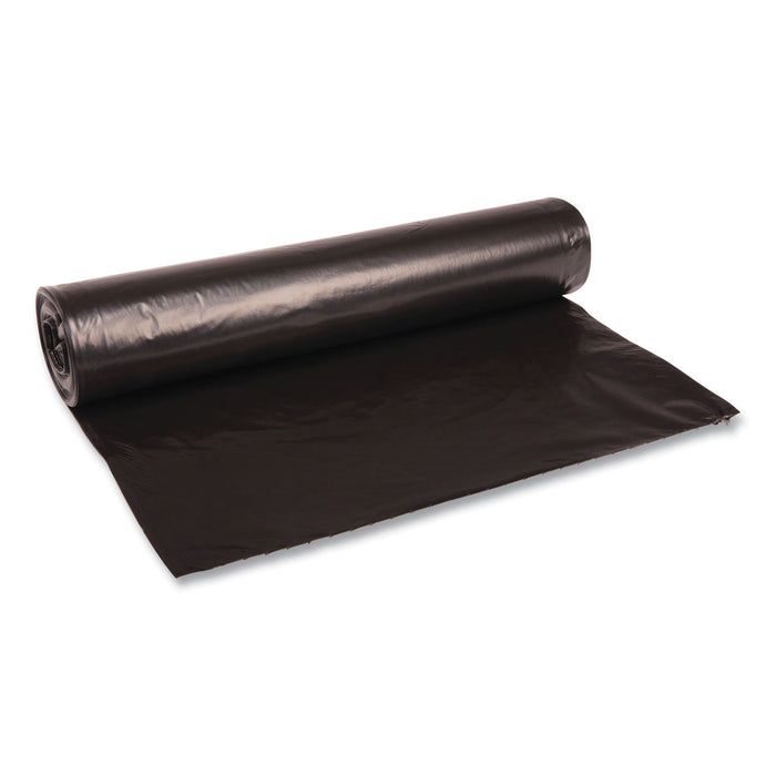 Boardwalk Low Density Repro Can Liners, 45 gal, 1.2 mil, 40" x 46", Black, 10 Bags/Roll, 10 Rolls/Carton