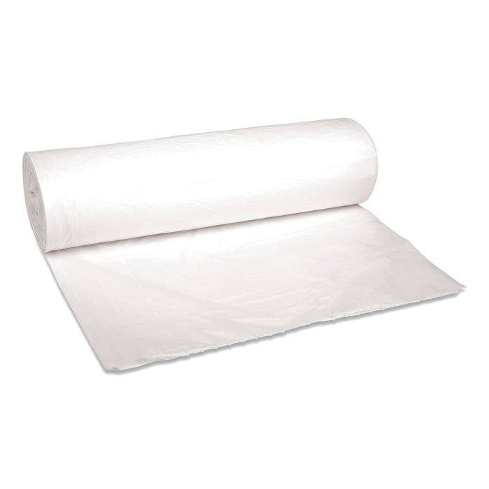 Boardwalk Low-Density Waste Can Liners, 45 gal, 0.6 mil, 40" x 46", White, 100/Carton