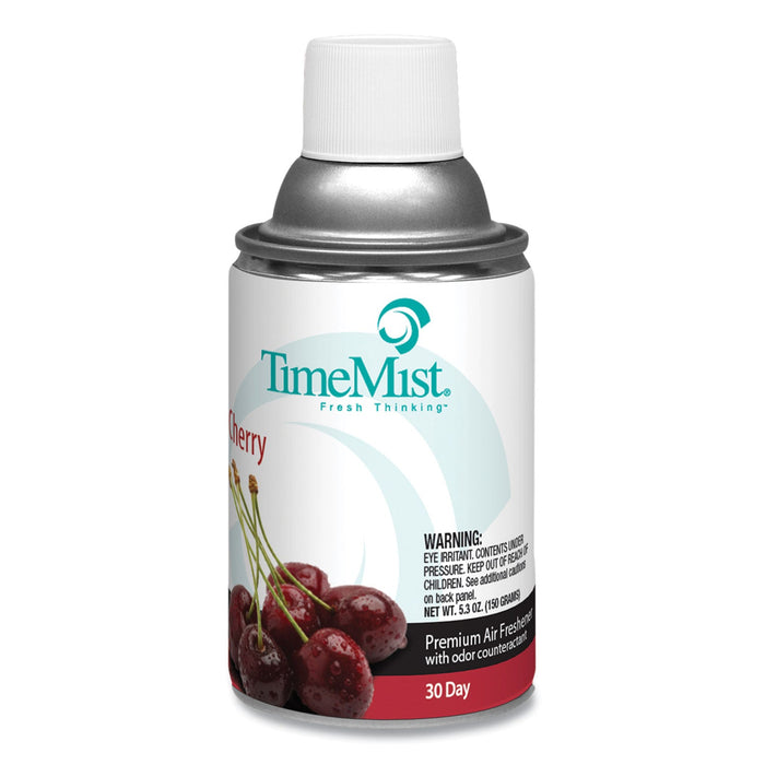 TimeMist Premium Metered Air Freshener Refill, Cherry, 6.6 oz Aerosol Spray, 12/Carton
