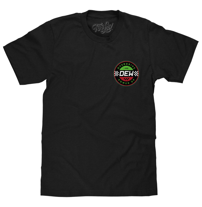 Mountain Dew Racing Front and Back T-Shirt - Black by Tee Luv